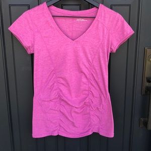 Zella ruched pink workout top
